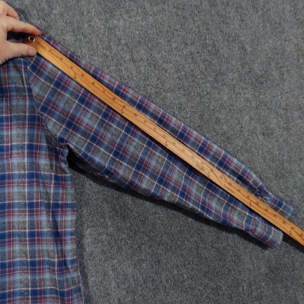 Johnnie-O Shirt Mens 2XL Blue Plaid Benedict Flannel Button Front Long Sleeve - Picture 10 of 12